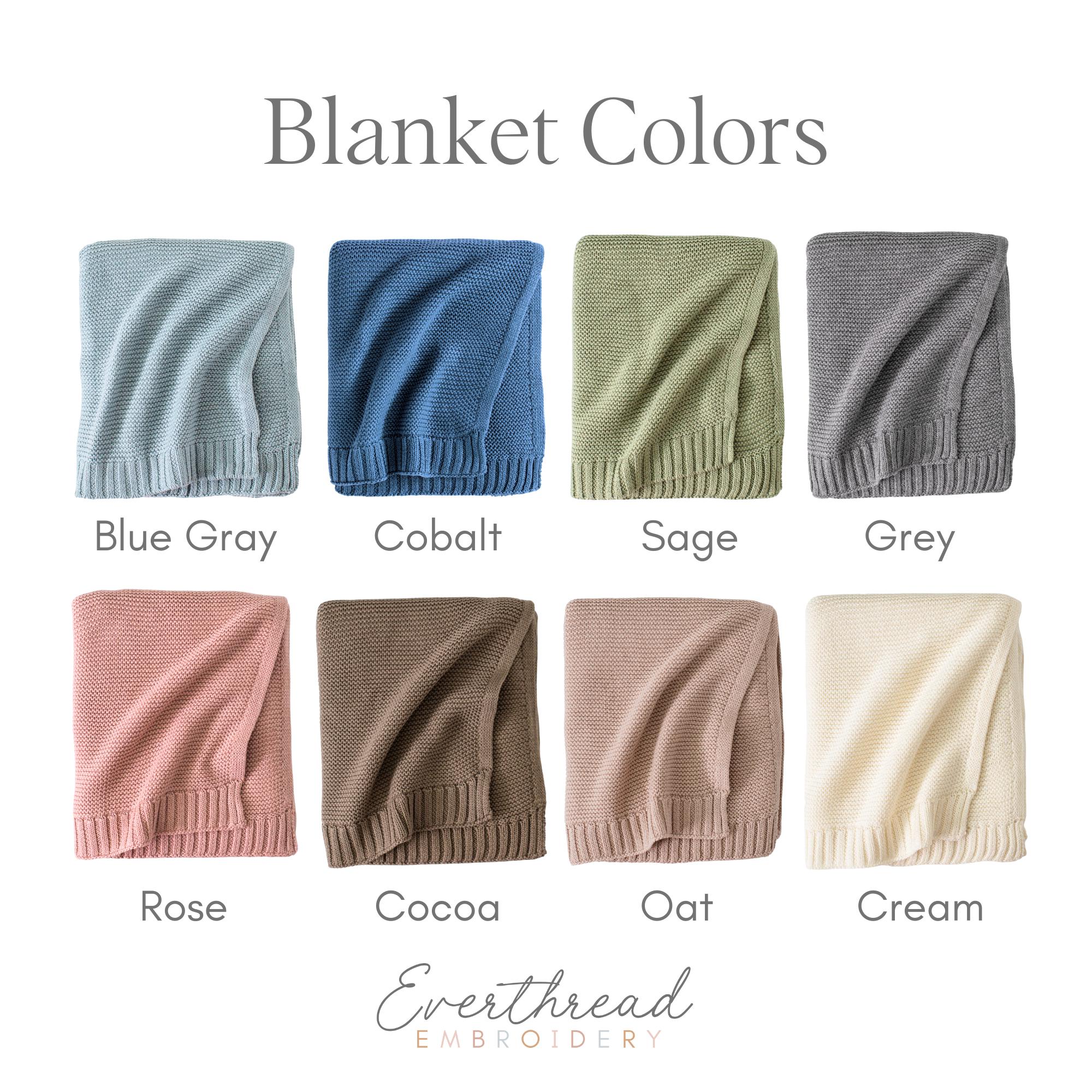 Personalized Baby Blanket with Name in Cobalt