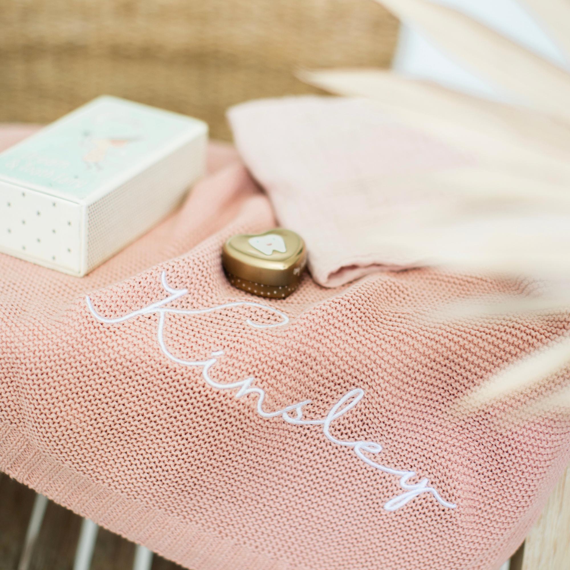Personalized Baby Blanket with Name in Rose